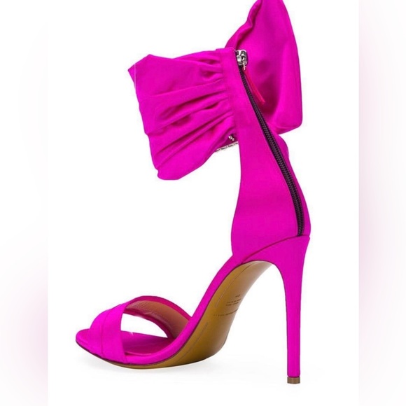 Alexandre Vauthier Yasmin Satin Buckle Fuschia Sandal Heel size 38.5 / 8.5 - Picture 2 of 11